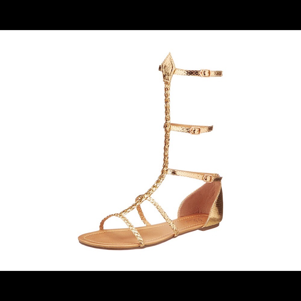 Ellie Gladiator Metallic Gold Flat Sandal 6M